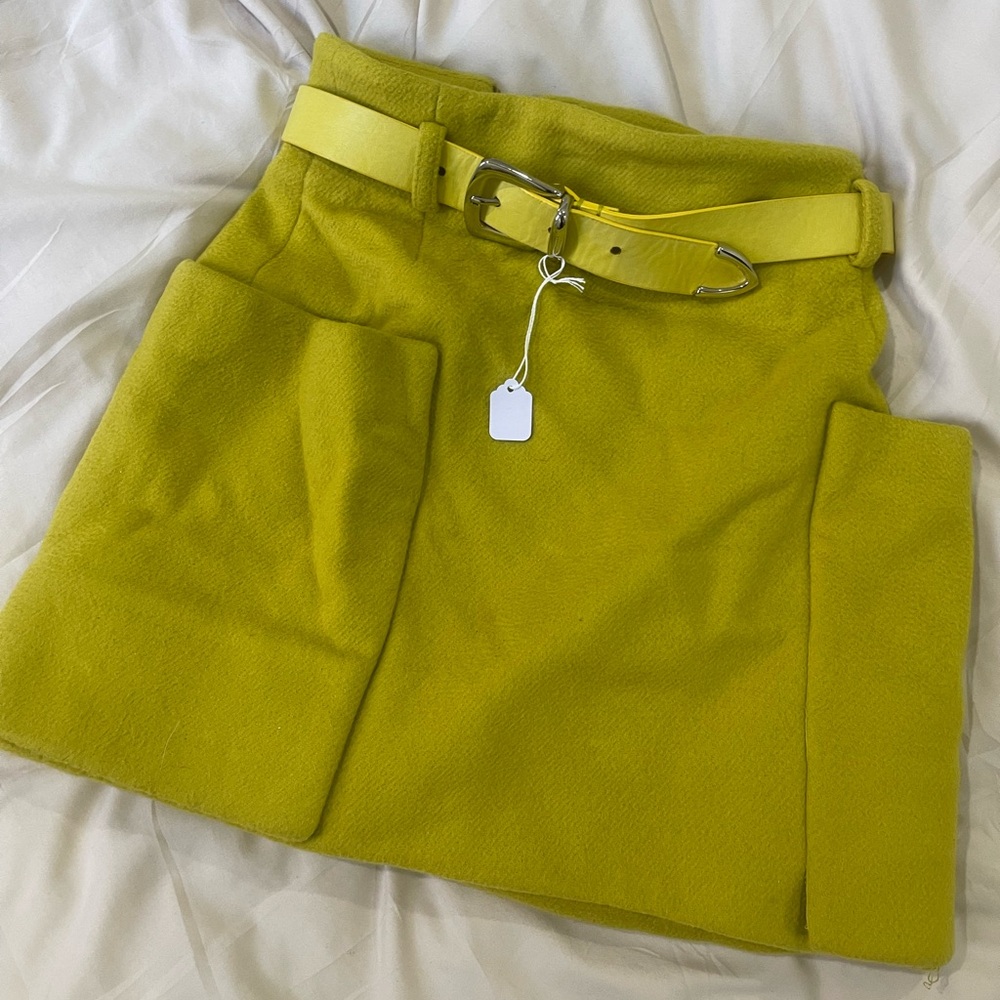 Lapointe mustard mini skirt